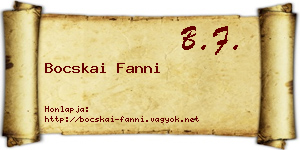 Bocskai Fanni névjegykártya