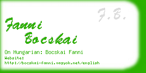 fanni bocskai business card